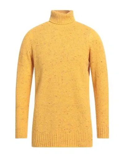 Drumohr Man Turtleneck Ocher Size 42 Virgin Wool, Cashmere, Polyamide In Yellow