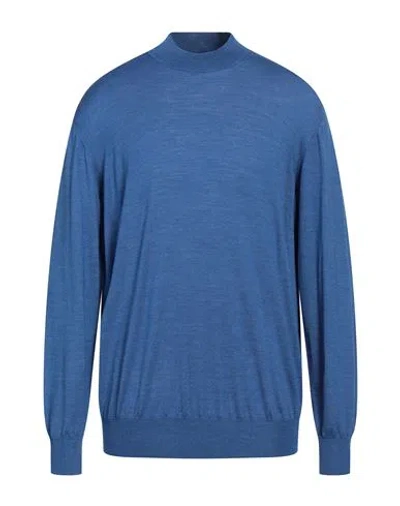 Drumohr Man Turtleneck Pastel Blue Size 48 Wool, Silk, Cashmere