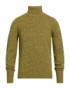 Drumohr Man Turtleneck Pastel Yellow Size 48 Lambswool In Green