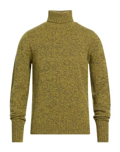 Drumohr Man Turtleneck Pastel Yellow Size 48 Lambswool In Green