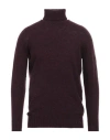 Drumohr Man Turtleneck Plum Size 44 Virgin Wool, Cashmere, Polyamide In Purple