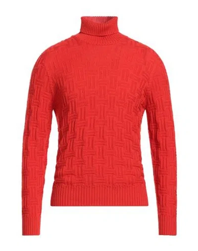 Drumohr Man Turtleneck Red Size 38 Super 140s Wool In Gold