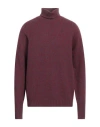 Drumohr Man Turtleneck Red Size 44 Lambswool In Burgundy