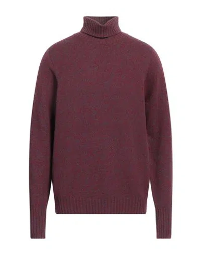 Drumohr Man Turtleneck Red Size 44 Lambswool In Burgundy