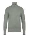 Drumohr Man Turtleneck Sage Green Size 46 Merino Wool