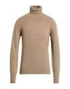 Drumohr Man Turtleneck Sand Size 40 Lambswool In Neutral