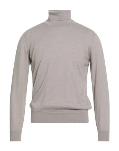 Drumohr Man Turtleneck Sand Size 44 Cashmere In Gray