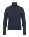 Drumohr Man Turtleneck Slate Blue Size 44 Merino Wool