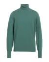 Drumohr Man Turtleneck Turquoise Size 42 Lambswool In Green