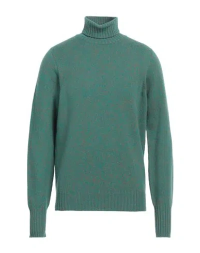 Drumohr Man Turtleneck Turquoise Size 42 Lambswool In Blue