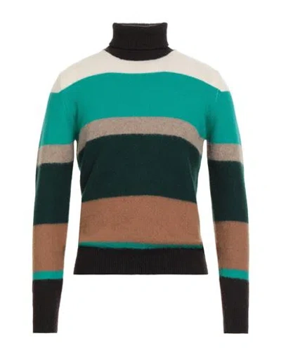Drumohr Man Turtleneck Turquoise Size 44 Lambswool In Multi