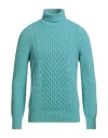 Drumohr Man Turtleneck Turquoise Size 46 Lambswool In Blue