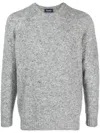 Drumohr Medium Grey Long Sleeve Crew Neck Sweater In Gray