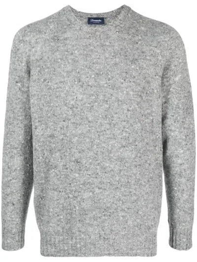 DRUMOHR MEDIUM GREY LONG SLEEVE CREW NECK SWEATER