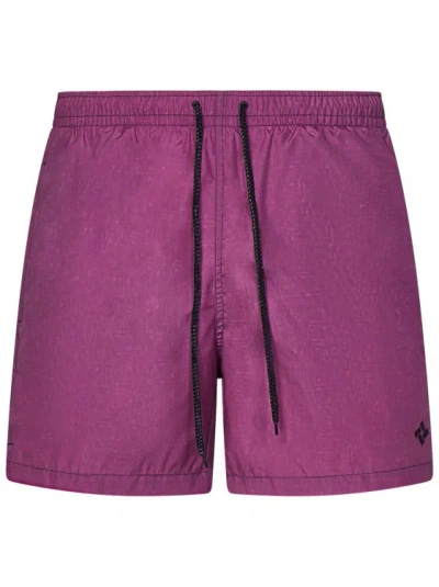 Drumohr Melange Fuchsia Nylon Swim Shorts In Pink