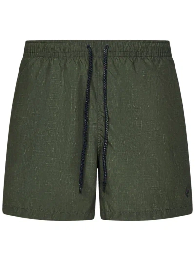 Drumohr Melange Military Green Nylon Swim Shorts