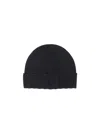 Drumohr Navy Blue Cashmere Beret In Black