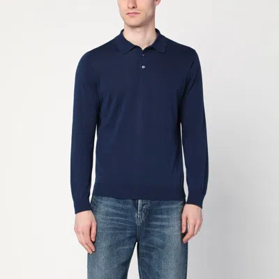 DRUMOHR MEN'S BLUE COTTON POLO SHIRT