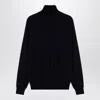 Drumohr Turtleneck Merino Wool Sweater With Long Sleeves In Blue