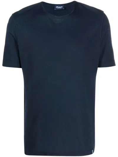 Drumohr Men's Crew Neck Short-sleeve T-shirt In Light Blue
