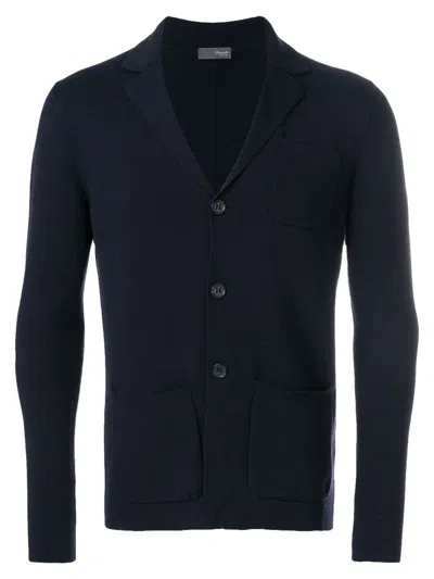 Drumohr Men's Knit Blazer-style Cardigan In Blue