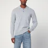Drumohr Lambswool Polo With Ribbed Cuffs And Hem In Gray