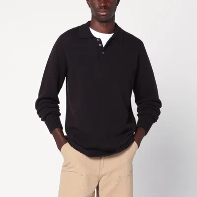 Drumohr Polo Sweater Collared Design In Black