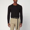 Drumohr Brushed Lambswool Sweater In Black