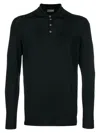 Drumohr Black Solid Polo In Green