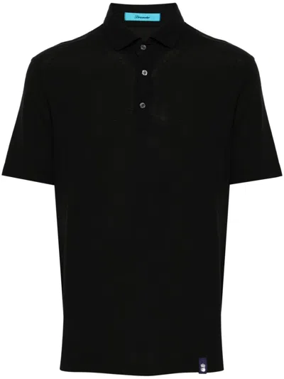 Drumohr Men's Short Sleeve Polo Shirt In Black