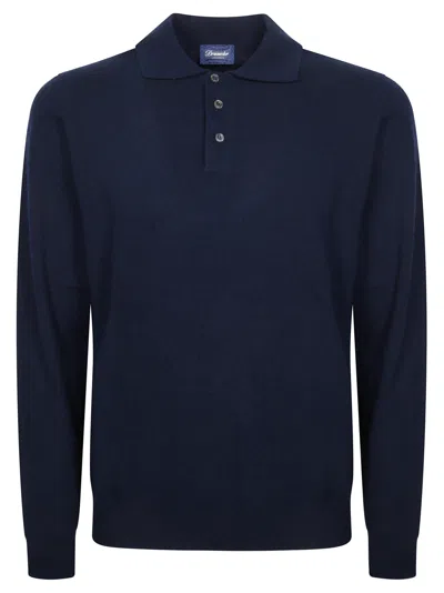 Drumohr Long-sleeve Polo Shirt In Animal Print
