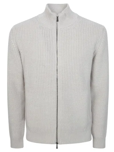 Drumohr Ribbed-knit Zip-up Cardigan In Multi