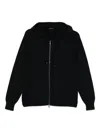Drumohr Zip-up Jacket With Classic Hood In Black