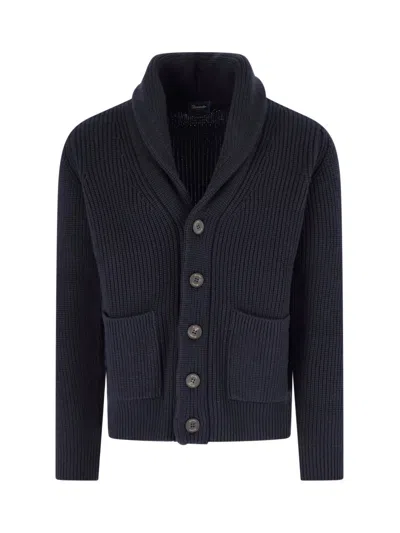 Drumohr Merino Wool Cardigan In Blue