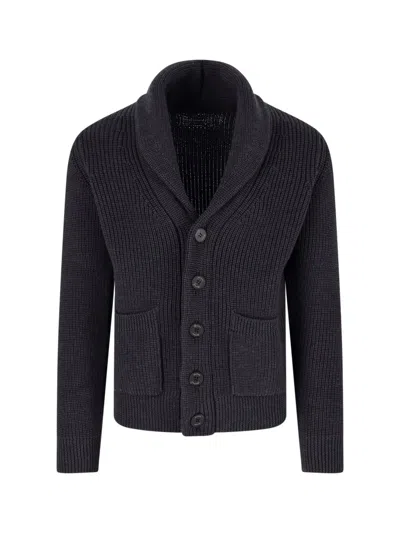 Drumohr Merino Wool Cardigan In Gray