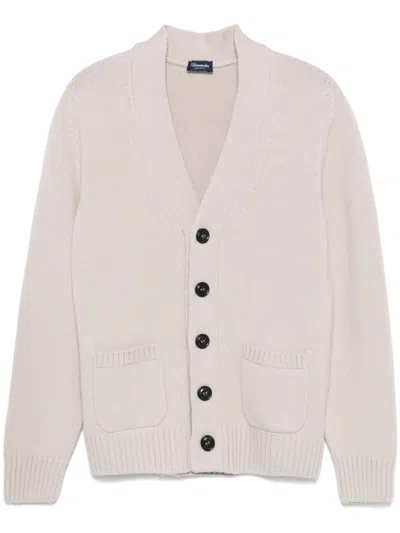 Drumohr Merino Wool Cardigan In Neutrals