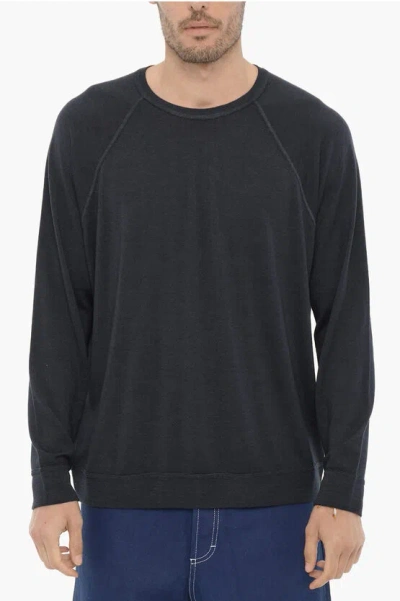 Drumohr Merino Wool Crew-neck Sweater In Black