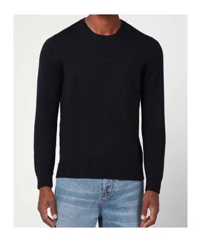 Drumohr Merino Wool Crew-neck Sweater In Black