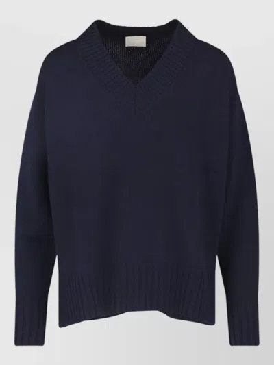 Drumohr Merino Wool Crewneck Sweatshirt In Blue