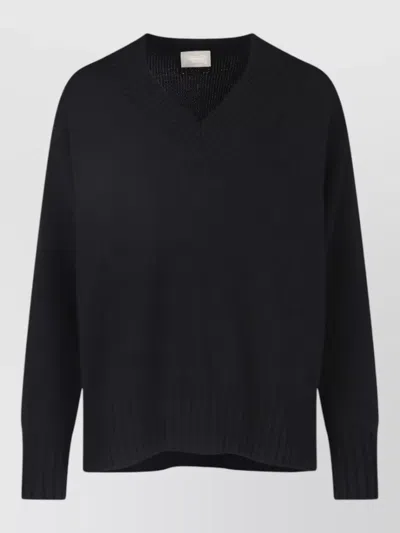 Drumohr Merino Wool Crewneck Sweatshirt In Black