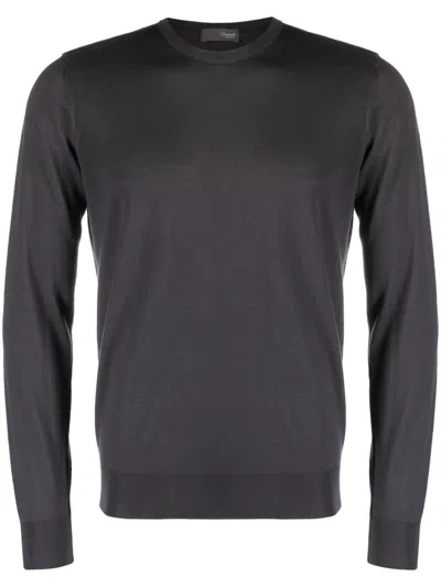 Drumohr Round-neck Merino Jumper In Grigio