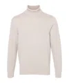 Drumohr Wool Turtleneck Sweater Long Sleeves In White