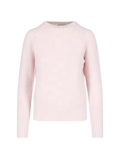 Drumohr Merino Wool Sweater With Ribbed Cuffs And Hem In Pink