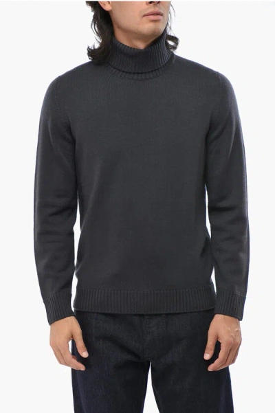 Drumohr Merino Wool Turtleneck Sweater In Black