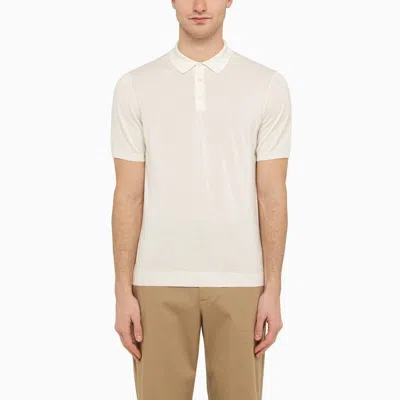 Drumohr Milky White Polo Shirt In Cotton