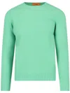 Drumohr Crew Neck Wool Long Sleeves Sweater In Green