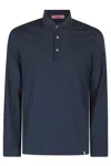 Drumohr Long Sleeve Navy Blue Jersey Polo Shirt