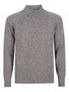 Drumohr Mock-neck Raglan-sleeve Sweater In Gray