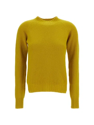 Drumohr Mock-neck Raglan-sleeve Sweater In Gold
