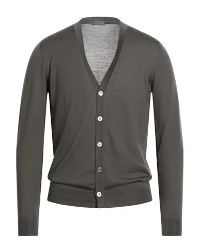 Drumohr Modern Man Cardigan Charcoal Size 44 Super 140s Wool In Gray